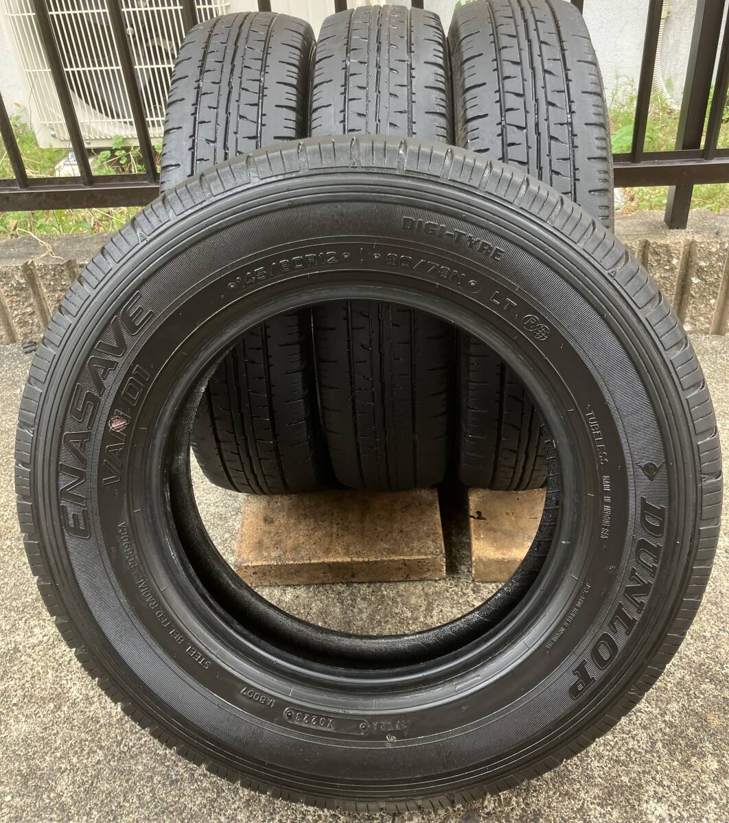 23、22年製☆良品☆エコタイヤ☆バリ山★DUNLOP”ENASAVE VAN01”★145/80R12 80/78N【4本セット】_画像6