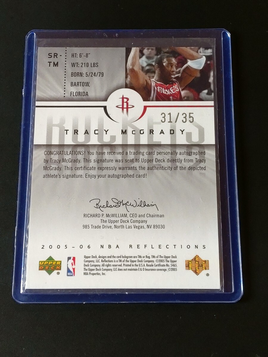 2005-06 UD Reflections Tracy Mcgrady Auto 31/35 Houston Rockets サイン NBA T-Mac _画像2