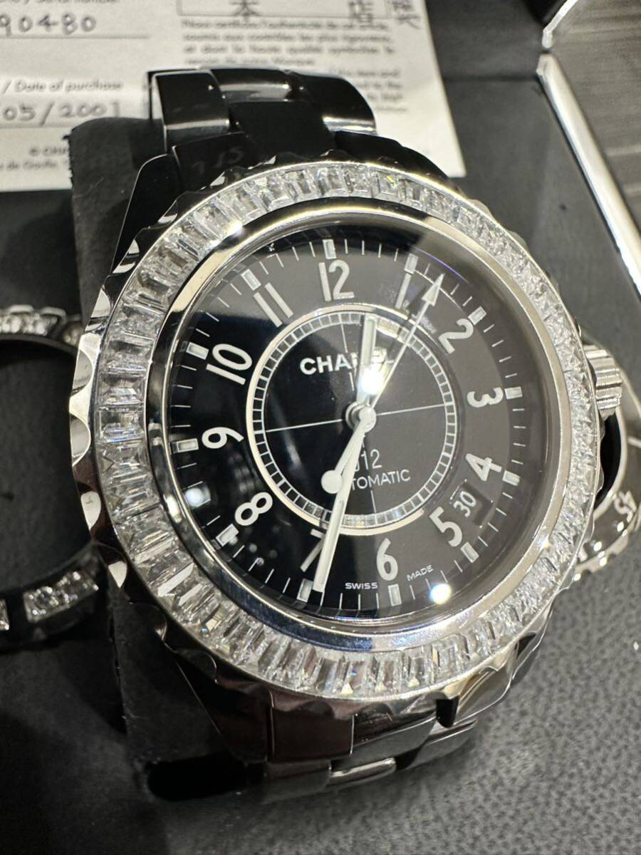 CHANEL本店購入 CHANEL J12 38ミリ 自動巻 最高級腕時計 選べるベゼル 1スタ H0683 正規品 ベルト新品 入学式に メンズ腕時計の画像4