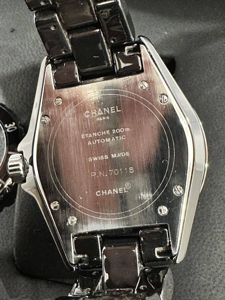 極美品 H0685 CHANEL J12 新品ブラックダイヤベゼル 38ミリ自動巻 最高級メンズ腕時計 仕上げ済み シャネル 入学式新社会人の画像6