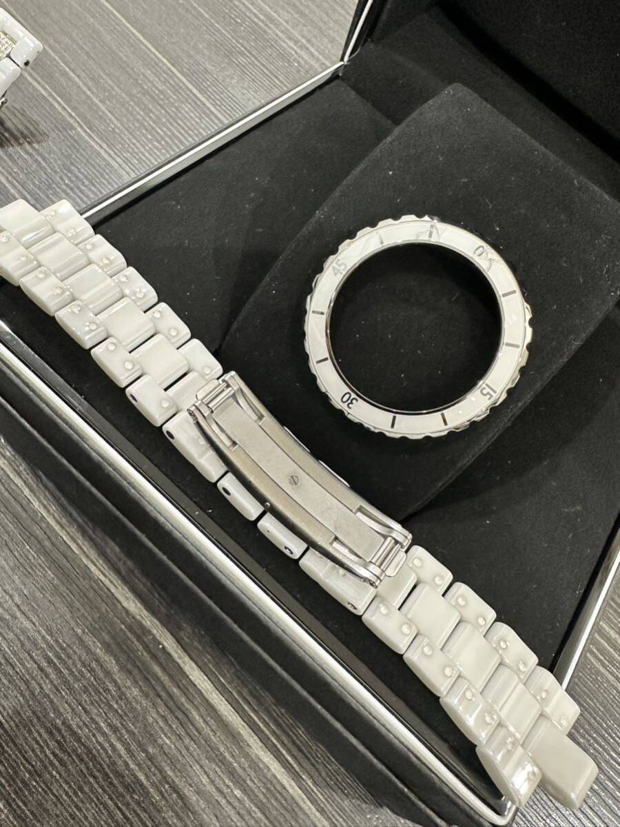 極美品 CHANEL J12 41ミリクロノ H1007 天然ダイヤベゼル 入学式結婚式 メンズ高級腕時計 クロノグラフ 確実正規品 セレブ時計の画像8