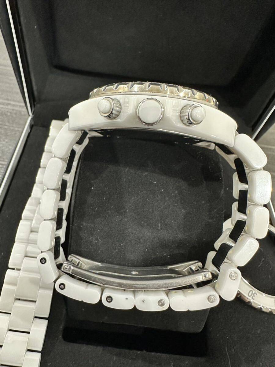 極美品 CHANEL J12 41ミリクロノ H1007 天然ダイヤベゼル 入学式結婚式 メンズ高級腕時計 クロノグラフ 確実正規品 セレブ時計の画像5