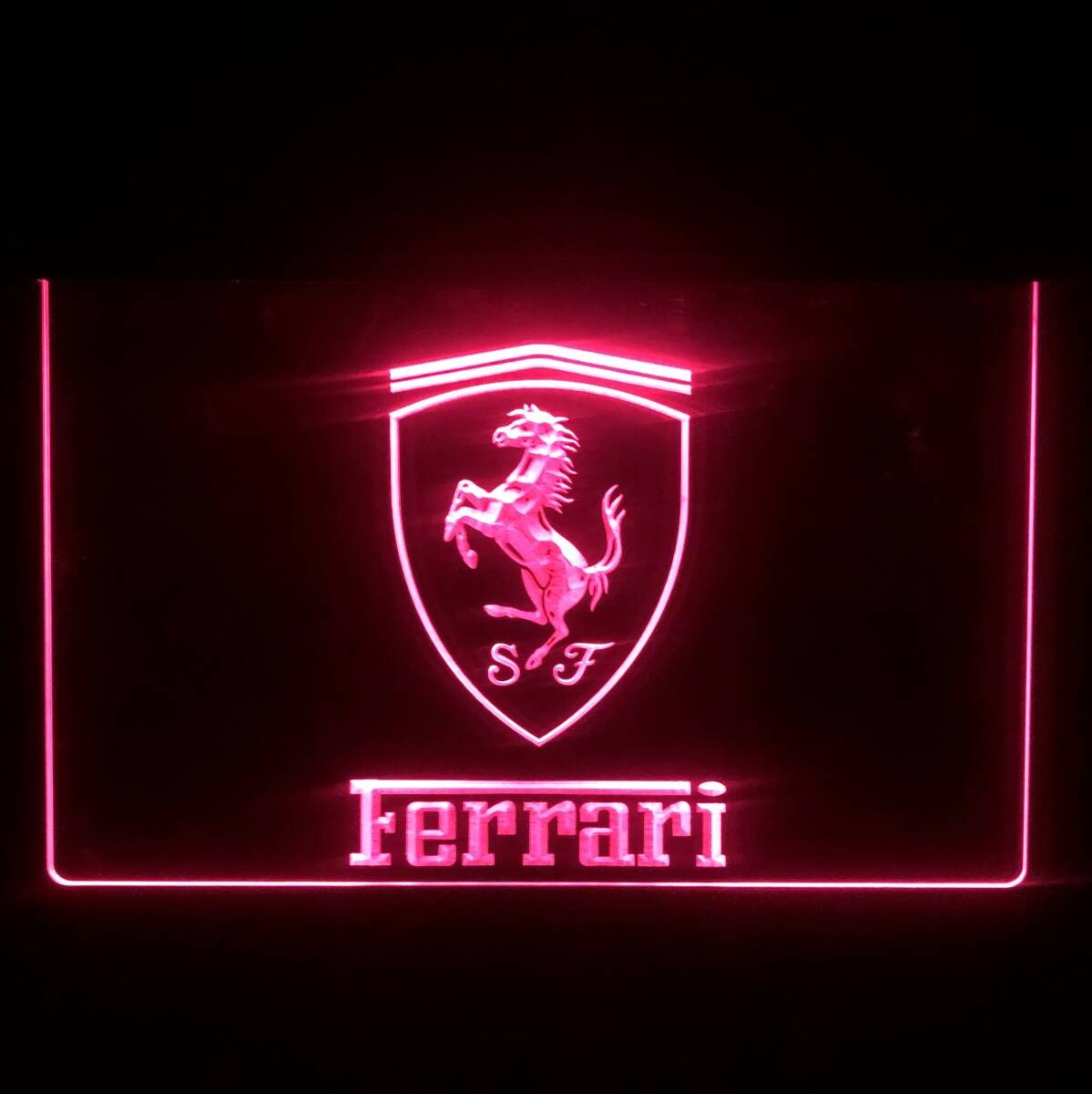 LED ネオンサイン 看板 ガレージ雑貨 LED照明 フェラーリ バナー 旗 タペストリー フラッグ アメリカン FERRARI ポスター_※人気商品のため発送は3月末頃になります