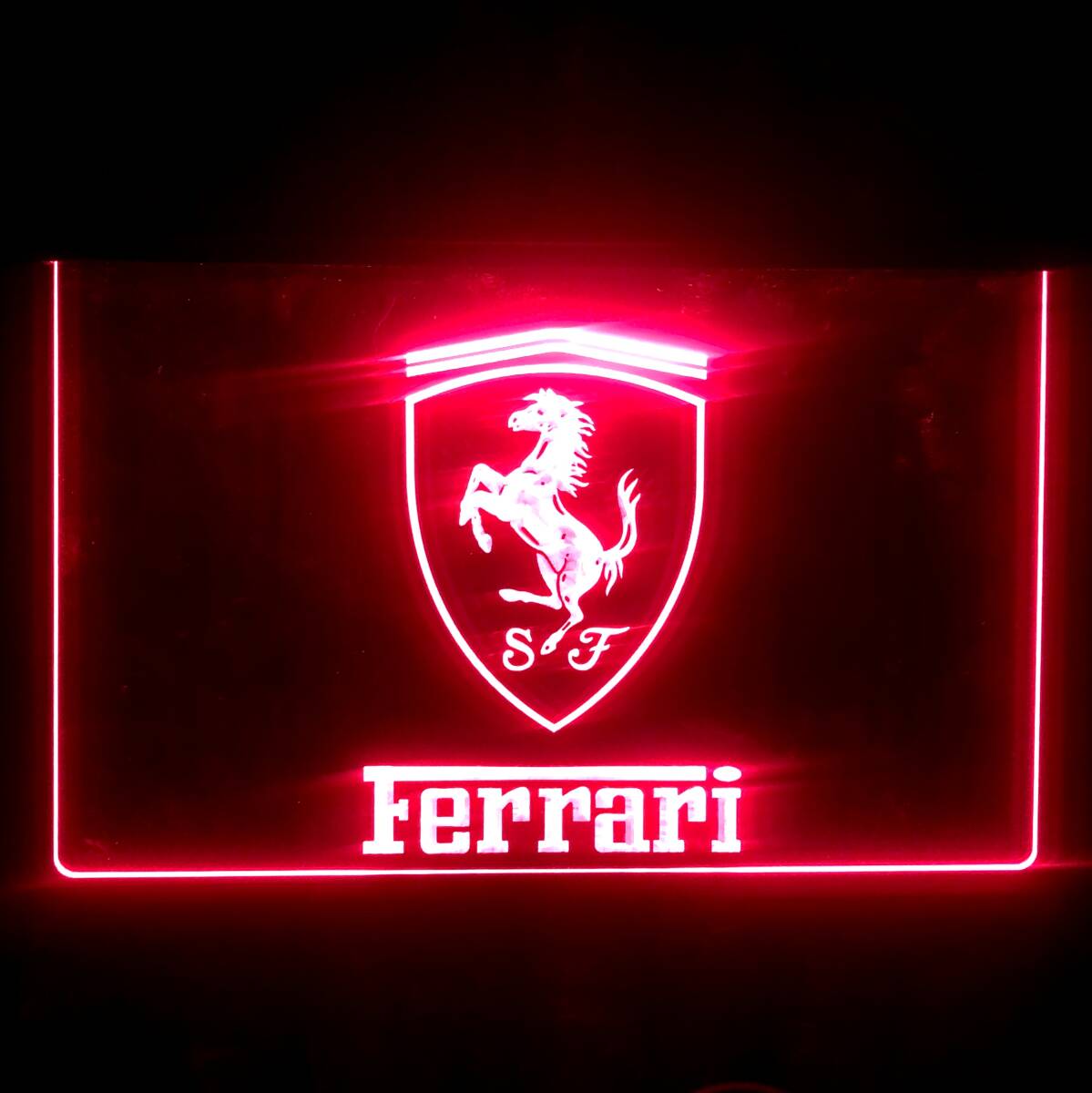 LED ネオンサイン 看板 ガレージ雑貨 LED照明 フェラーリ バナー 旗 タペストリー フラッグ アメリカン FERRARI ポスター_画像6