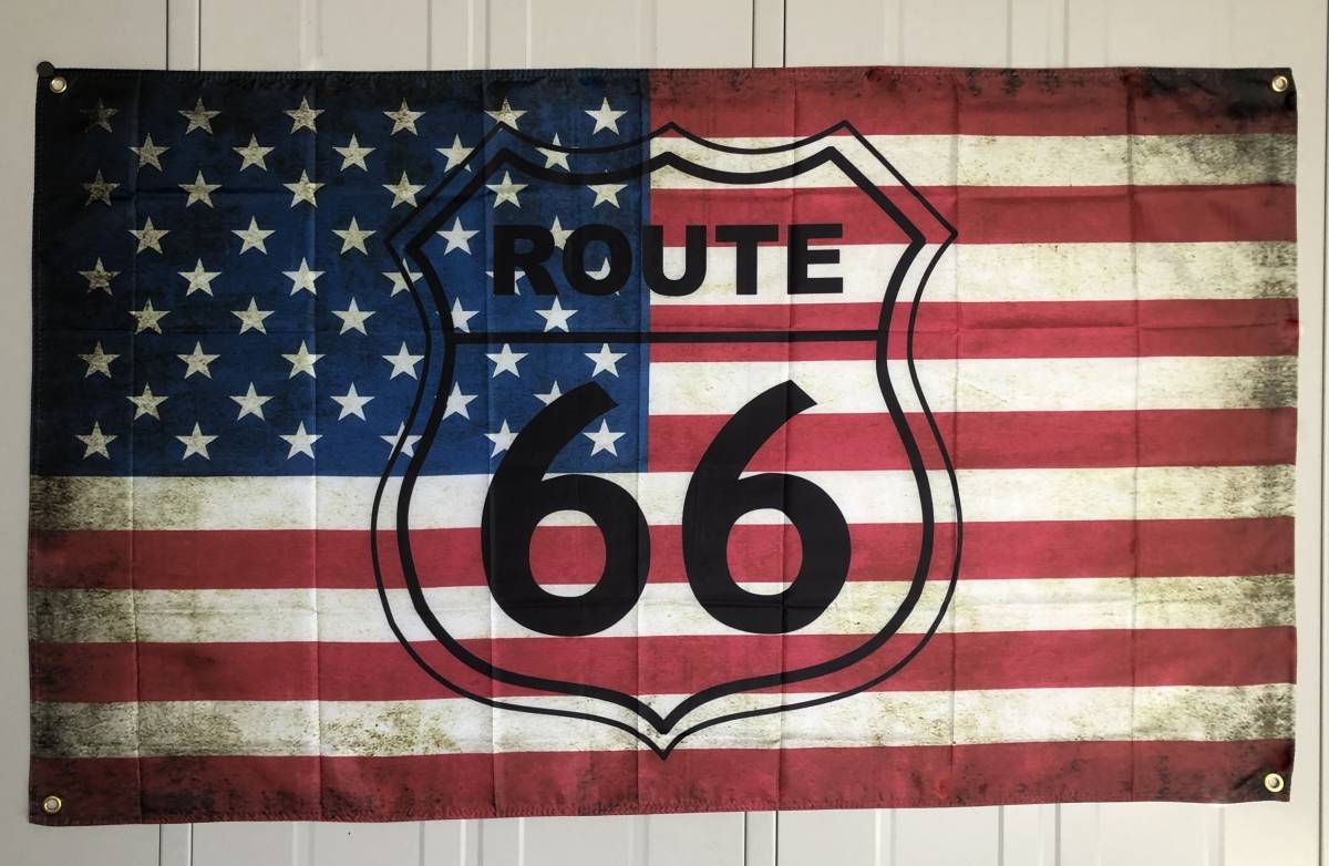 ルート66旗 Route66 R51 ルートフラッグ バナーフラッグ ハーレーダビッドソン 旗看板 ガレージ 雑貨 アメリカン USA雑貨の画像4
