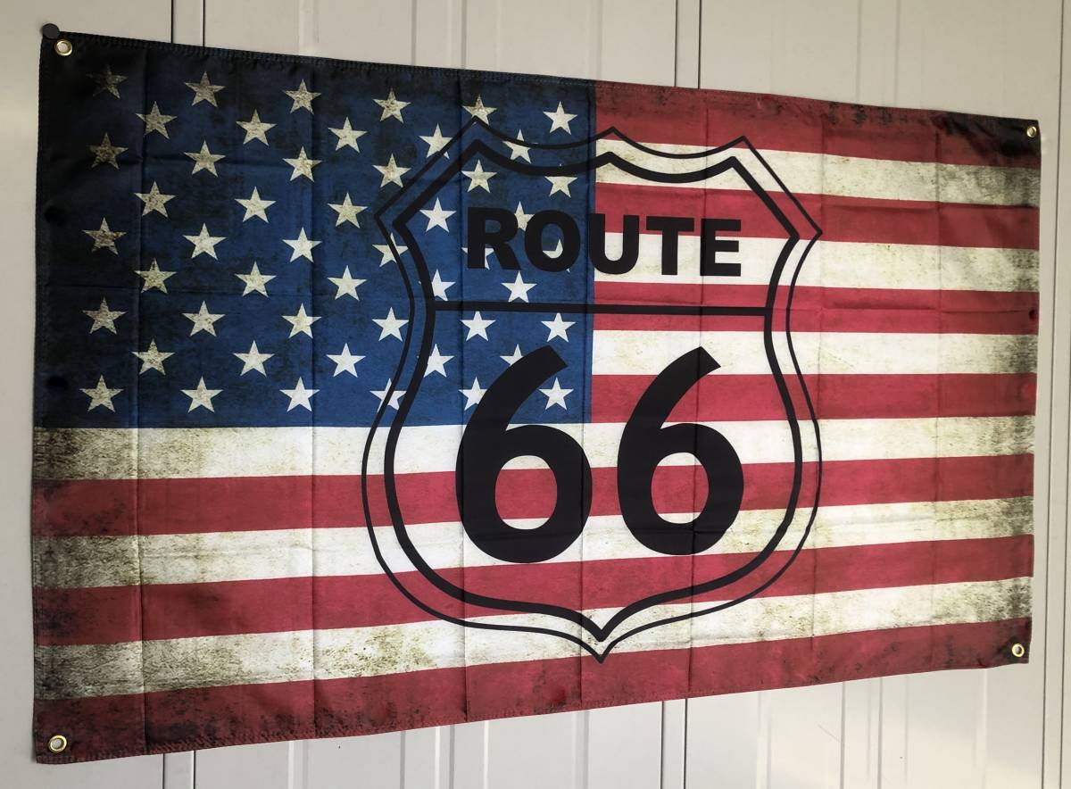 ルート66旗 Route66 R51 ルートフラッグ バナーフラッグ ハーレーダビッドソン 旗看板 ガレージ 雑貨 アメリカン USA雑貨の画像3