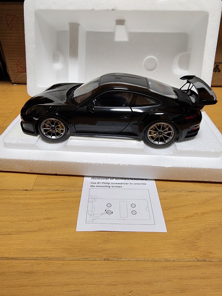 AUTOart オートアート PORSCHE 911 GT3 RS ポルシェ GLOSS BLACK/BLACK WHEELの画像4