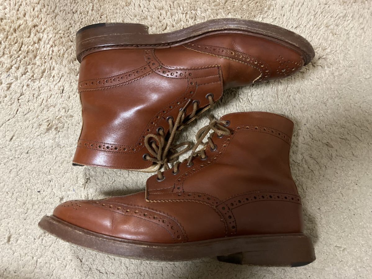 英国製 Tricker's M2508 カントリーブーツ UK9.5 トリッカーズ ウイングチップ ブラウン モールトン_画像3