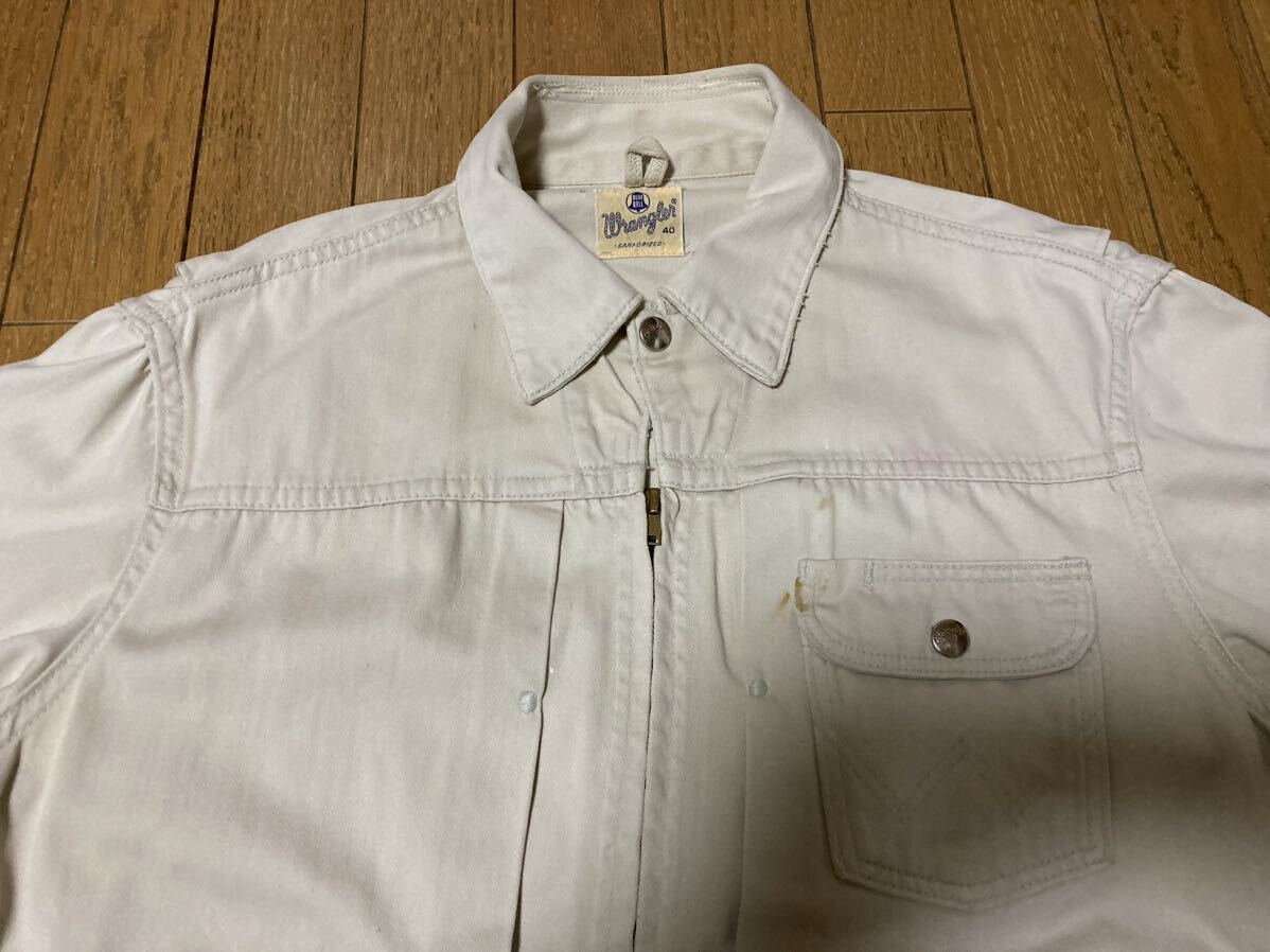 60s 縦ベル Wrangler 33MJZ コットンサテンジャケット 40 ブルー 60s 縦ベル Wrangler 33MJZ コットンサテンジャケット 40 ブルー