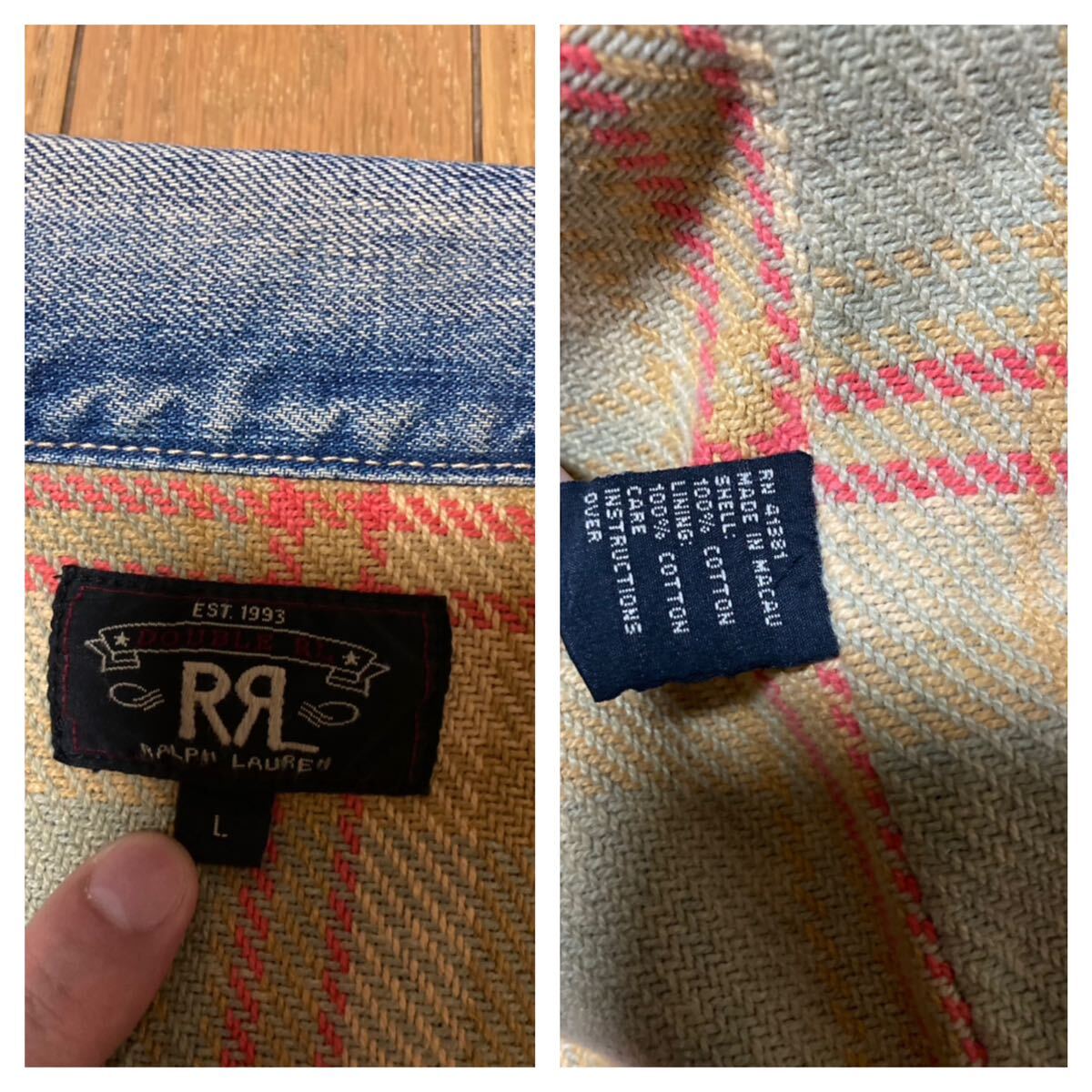 RRL 2nd デニムジャケット L セカンド ブランケット 507XX RRL 2nd デニムジャケット L セカンド ブランケット 507XX