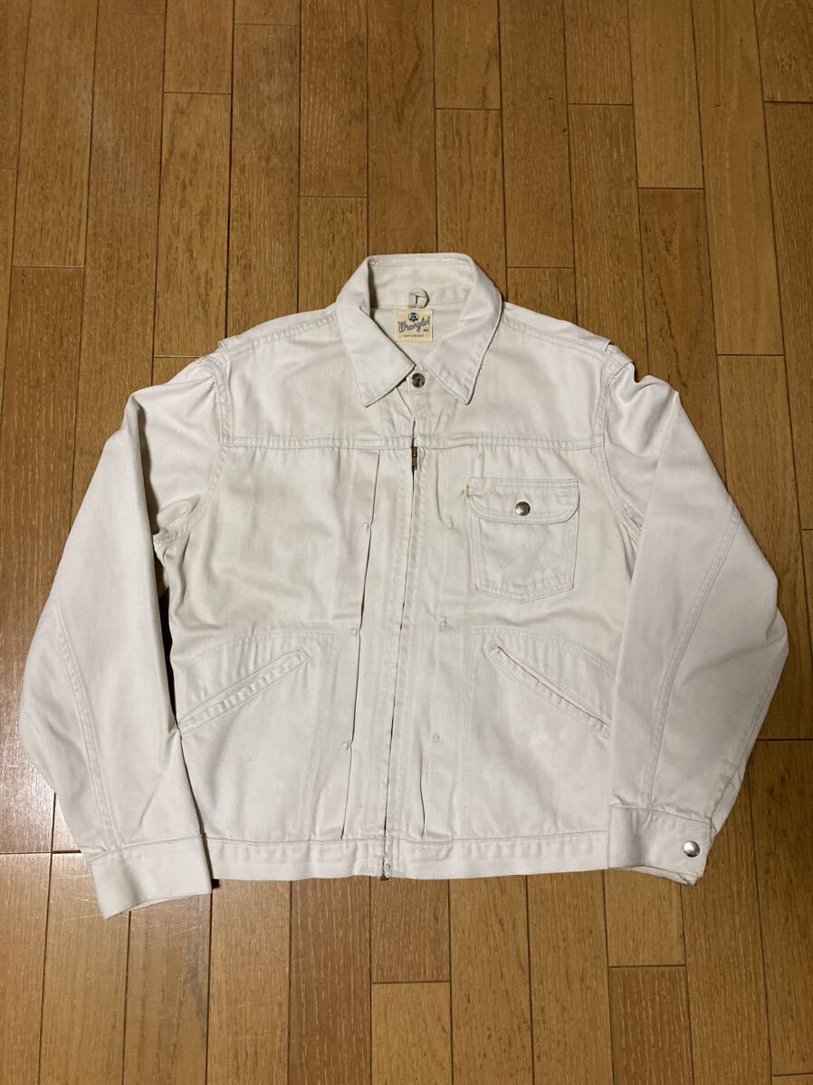 60s 縦ベル Wrangler 33MJZ コットンサテンジャケット 40 ブルー 60s 縦ベル Wrangler 33MJZ コットンサテンジャケット 40 ブルー
