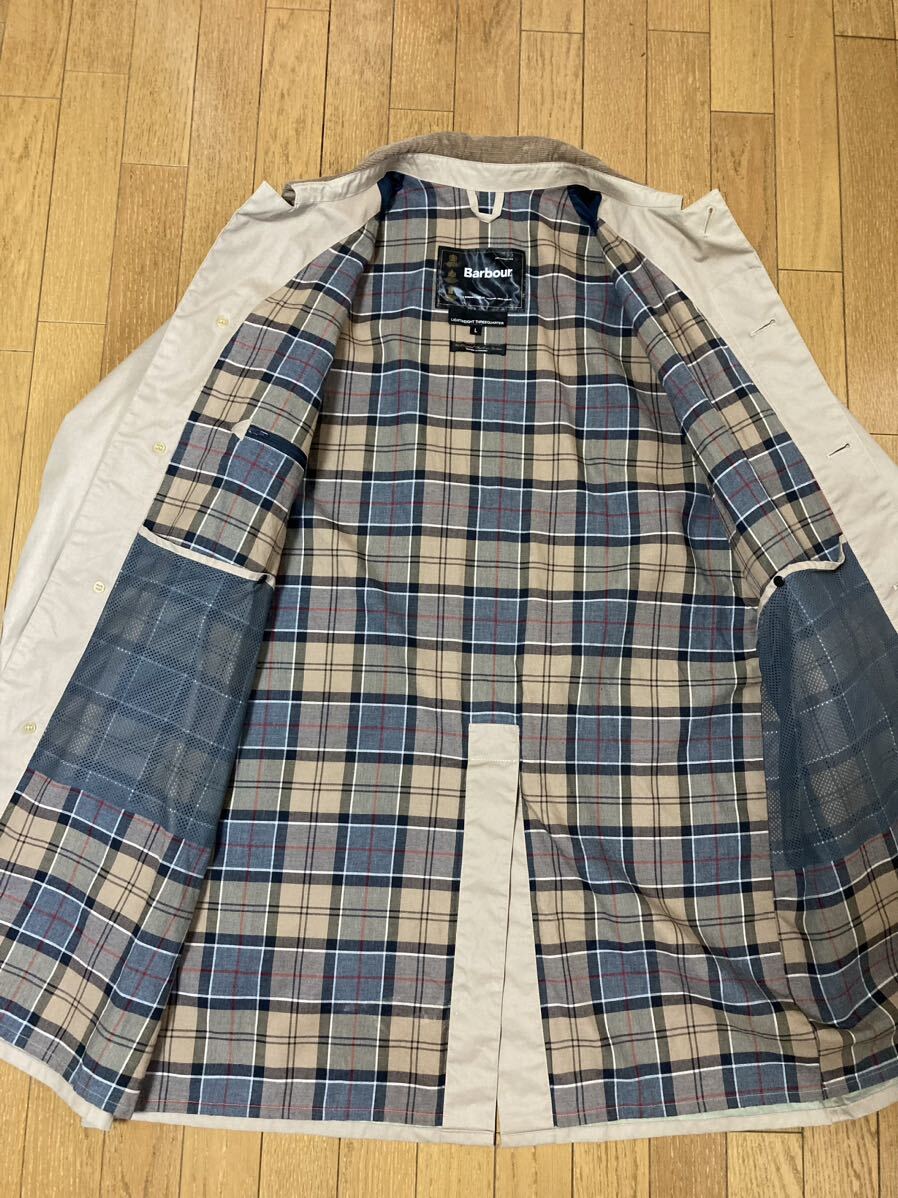 Barbour LIGHTWEIGHT THREEQUARTER L ベージュ ロングコート ノンオイル ステンカラーコート