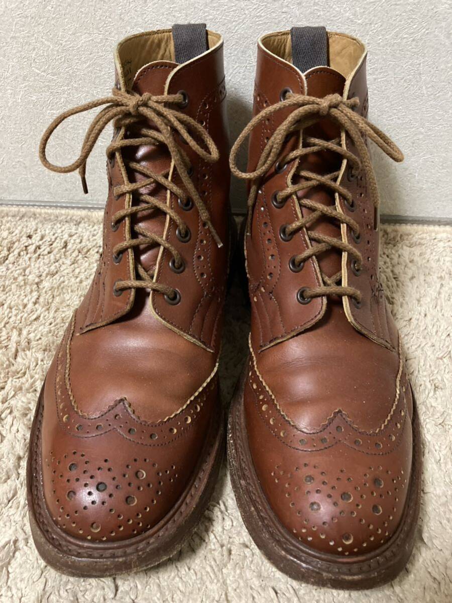 英国製 Tricker's M2508 カントリーブーツ UK9.5 トリッカーズ ウイングチップ ブラウン モールトン_画像2