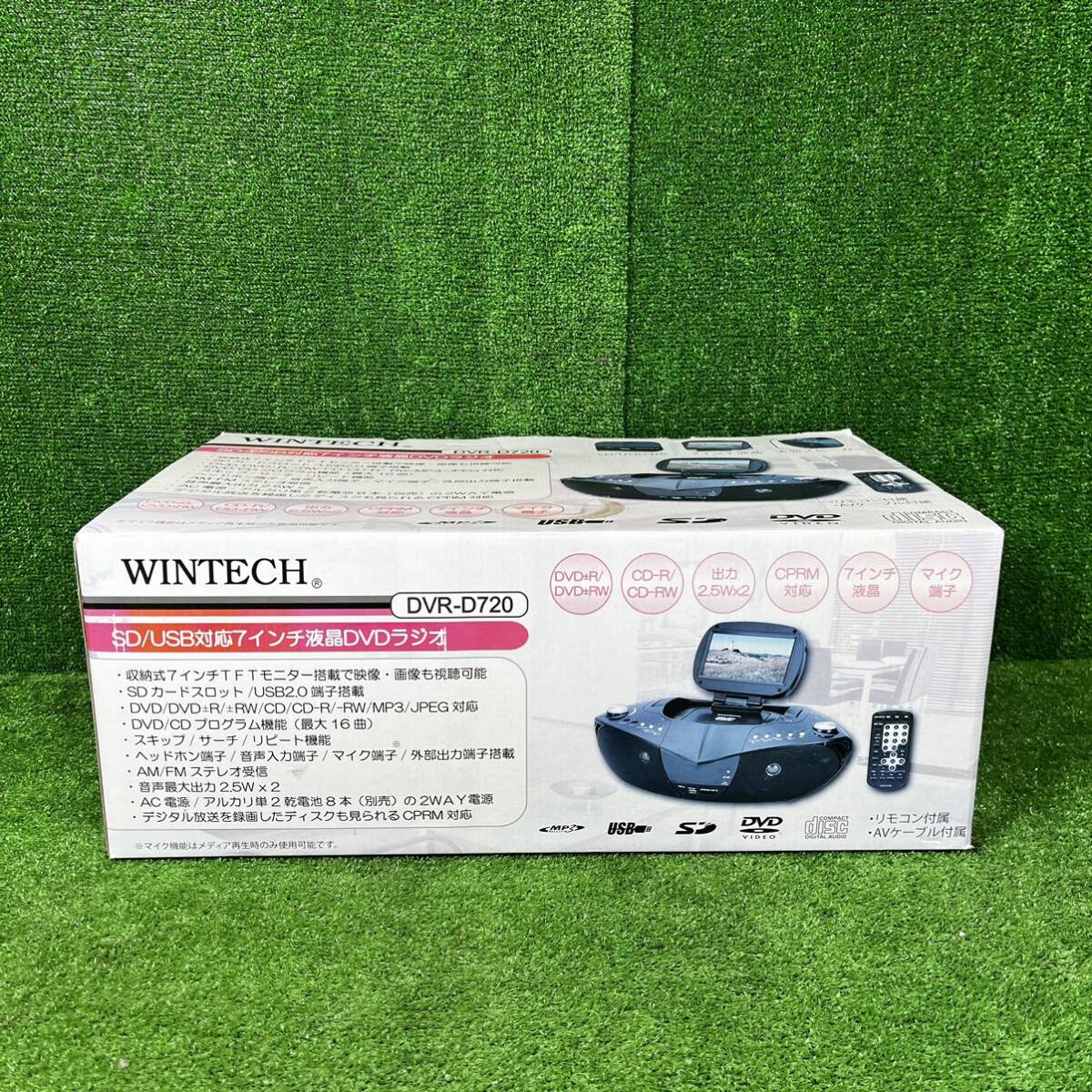 3-661】未使用 WINTECH CPRM対応7インチ液晶搭載DVD/CDラジオ DVR-D720_画像1