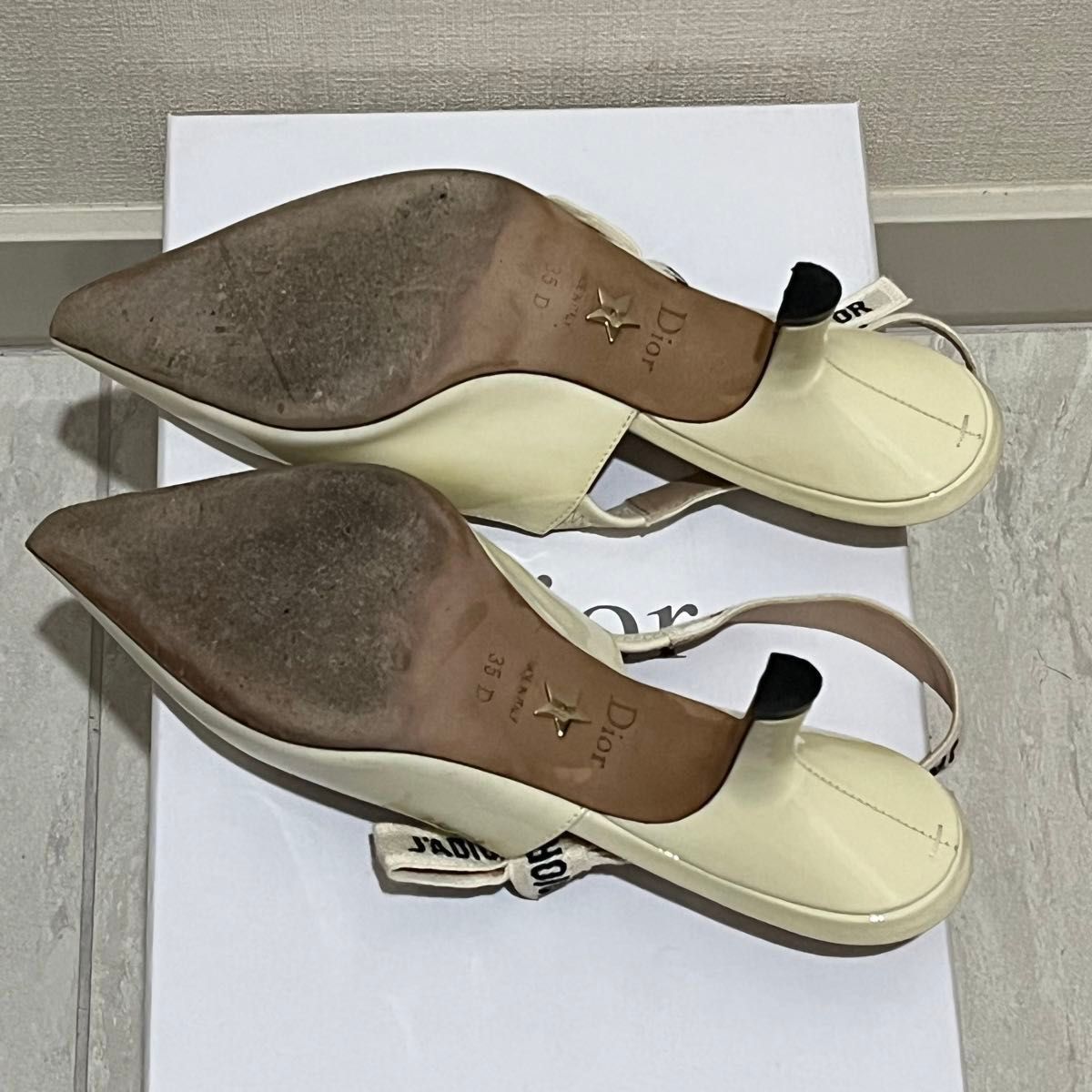 Dior J'Adior スリングバックパンプス ホワイト シューズ 靴 白 Dior J'Adior スリングバックパンプス ホワイト シューズ 靴 白