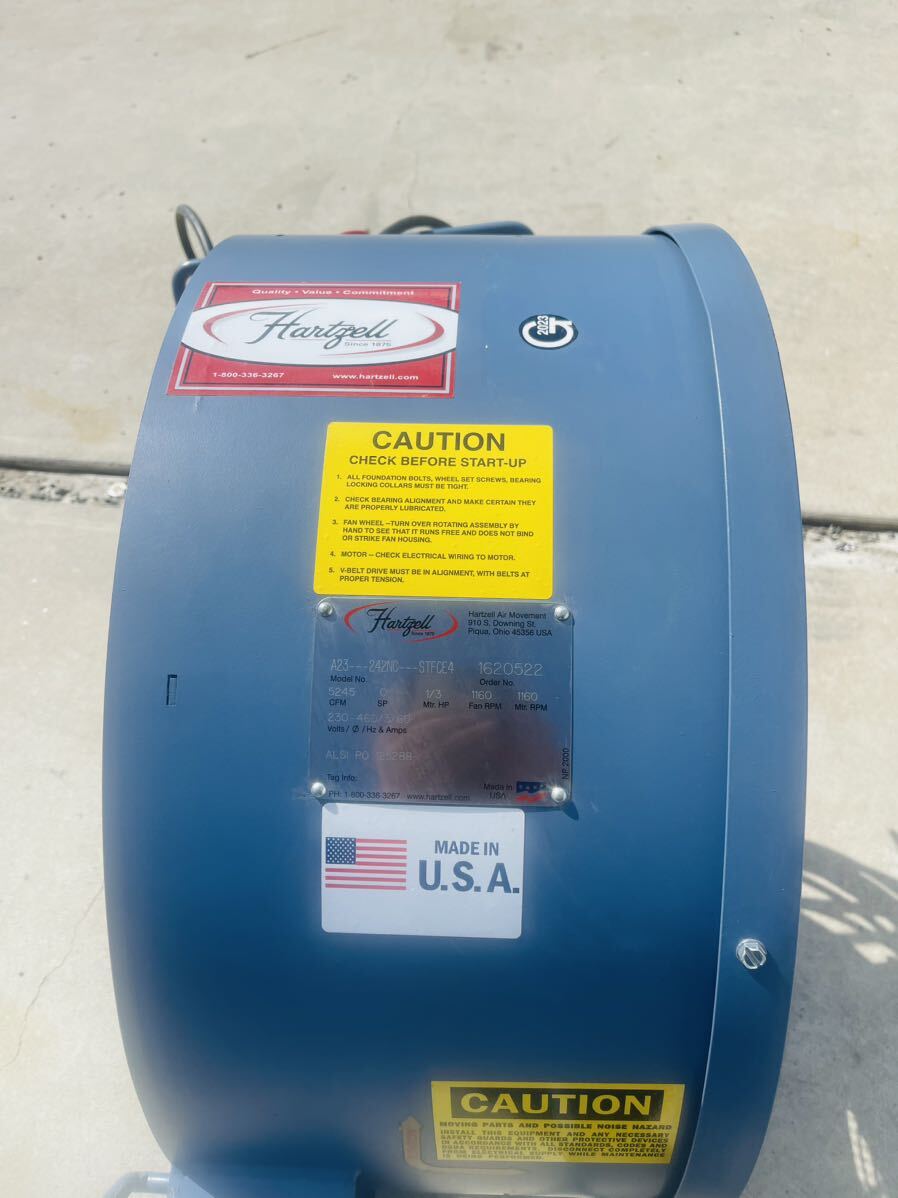 20400円 HARTZELL ビッグファン MADE IN USA 200V 引き取りのみ 20400円 HARTZELL ビッグファン MADE IN USA 200V 引き取りのみ