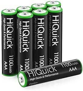 HiQuick 充電池 単4電池 充電式 ニッケル水素電池 8本 *1100mAh 約1200回繰り返し使用 ソーラーライト用 単_画像1