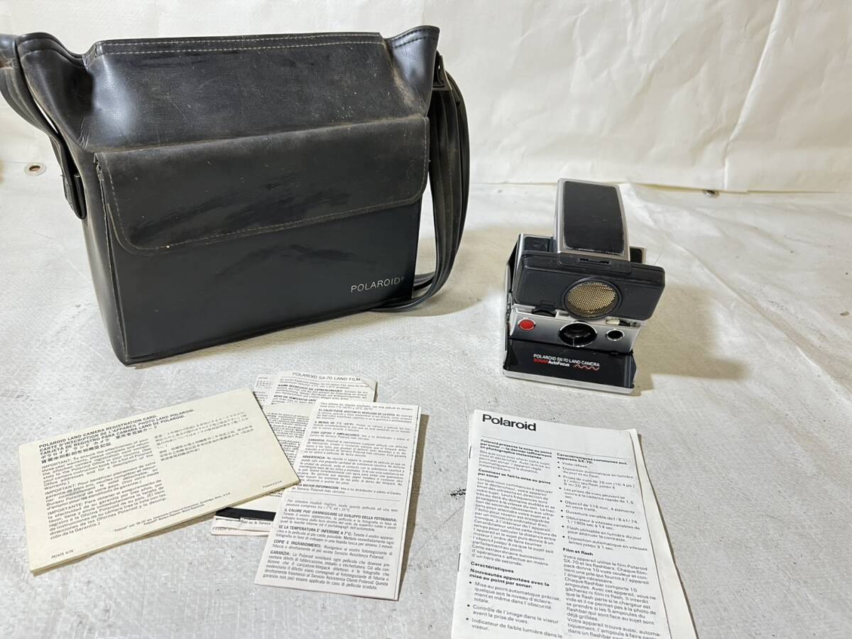 当時物　ポラロイドカメラ　SX-70　LAND CAMERA　SONAR　オートフォーカス　インスタント　ケース　説明書付き　楽55_画像1