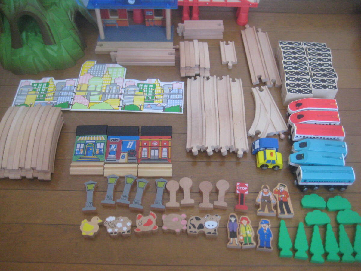 ☆美品 imaginarium EXPRESS 木製 新幹線 はやぶさ＆こまち トレインセット Wooden JR E5&E6 Shinkansen Train set ☆_画像4