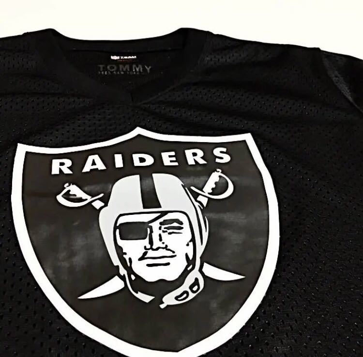 美品★RAIDERS レイダース×トミーヒルフィガー TOMMY メッシュ Tシャツ アメフト アメリカンフットボール NFL S SMALL_画像3