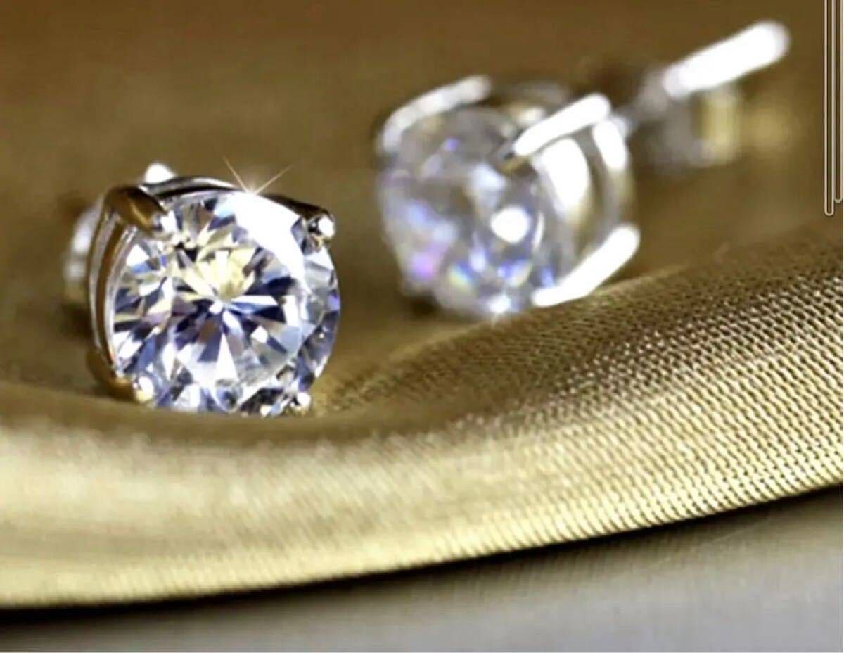 【1ct 】人工ダイヤモンド 最高品質 モアサナイト 4爪 ピアス