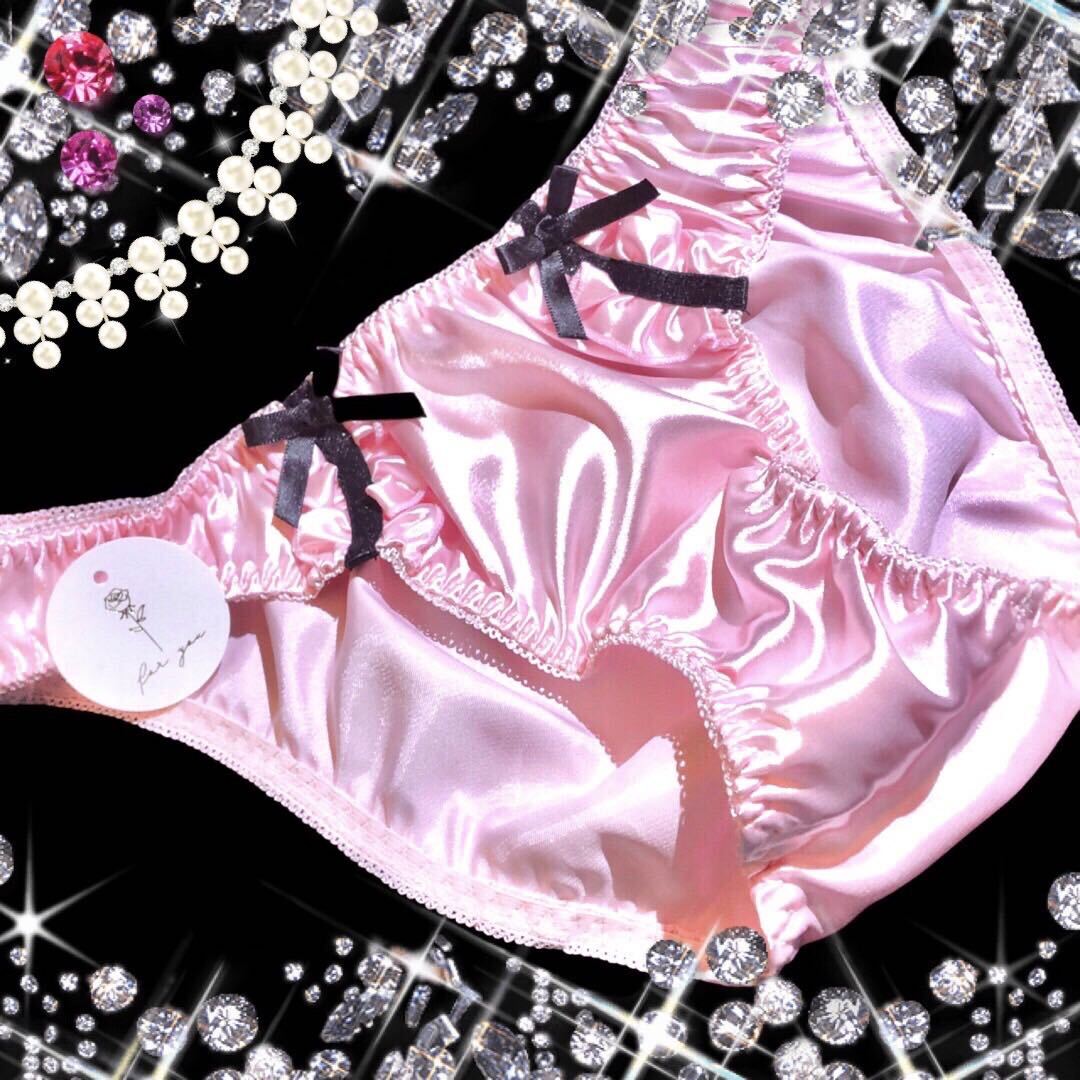 超ピカピカ サテン つるつる ショーツ ＭＬサイズ 新品 未使用 パンティ ピンク フリーサイズ エメフィール系 ピーチジョン系 の画像1