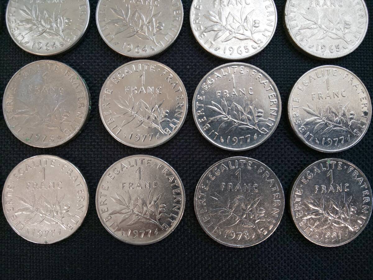 フランス 1フラン硬貨 28枚おまとめ 1960年代～90年代 合計28フラン 2310A-066 外国硬貨 小銭 コインの画像5