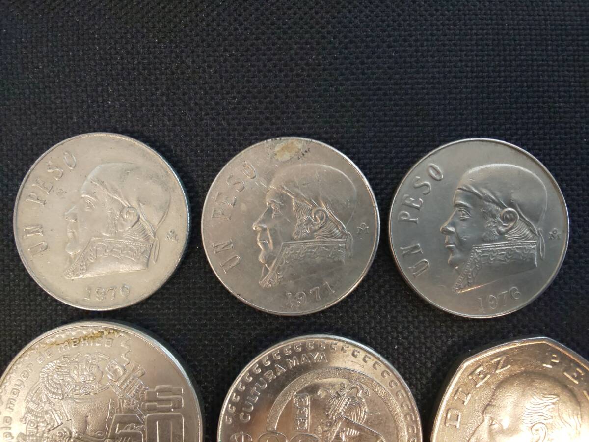 メキシコ新旧ペソ硬貨おまとめ 1970年代～2000年代 合計約1839ペソ＋4ペソ 2310B-015 外国古銭 小銭 コインの画像2