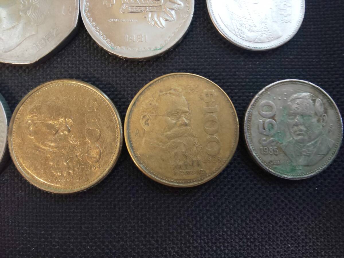 メキシコ新旧ペソ硬貨おまとめ 1970年代～2000年代 合計約1839ペソ＋4ペソ 2310B-015 外国古銭 小銭 コインの画像6