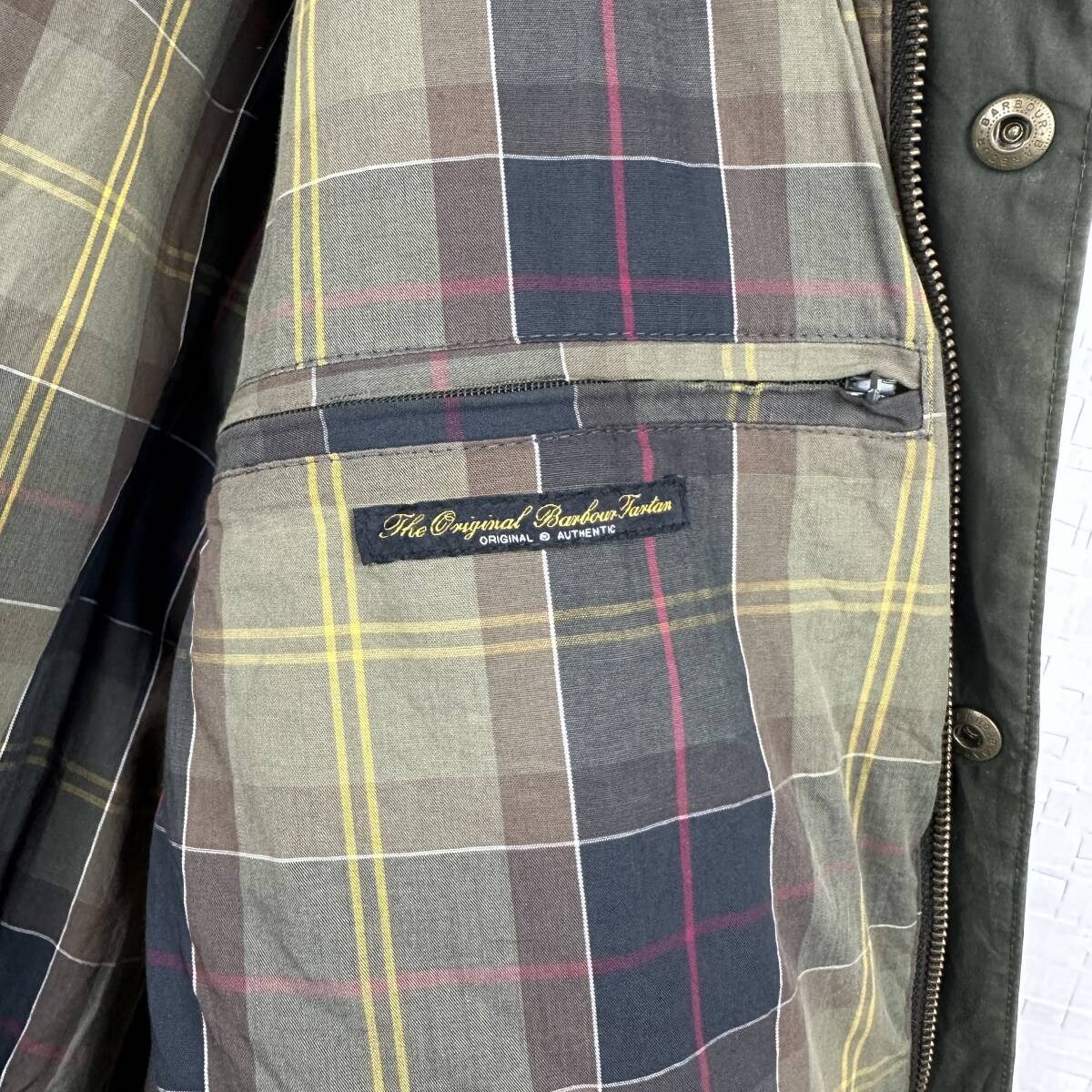 Barbour バブアー　オイルドジャケット　Mサイズ　セージ　中綿　ユーロ古着　イギリス　ビンテージ_画像8