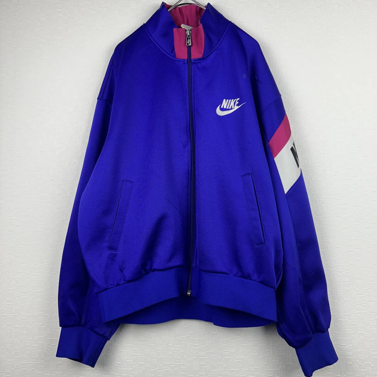 90‘s NIKE ナイキ　トラックジャケット　Lサイズ　銀タグ　ベルフラワー　ジャージ　スクール　レトロ　ビンテージ