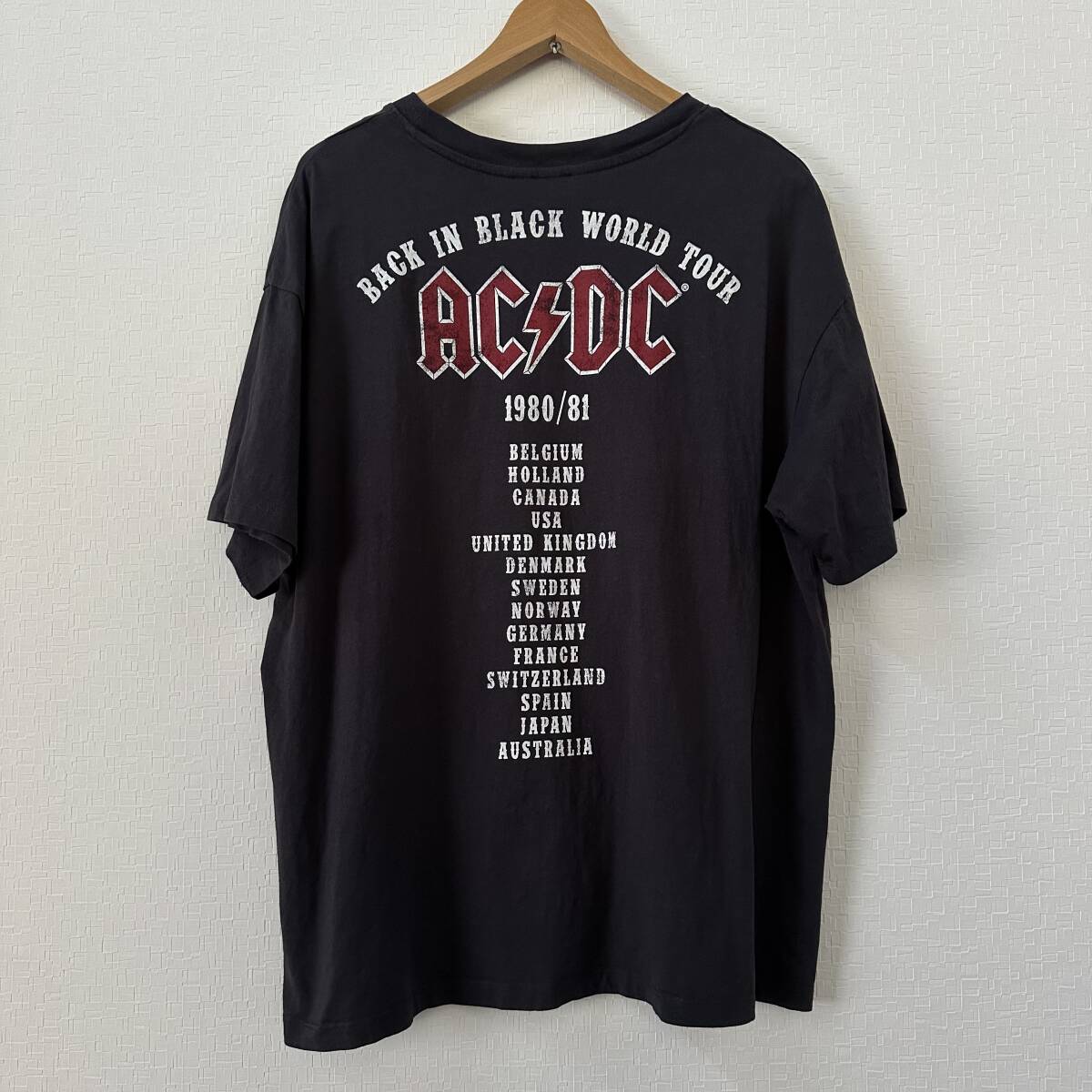 H＆M エイチ＆エム　AC/DC Tシャツ　ブラック　XL バンT ロックT 両面プリントTシャツ　USA古着　輸入古着_画像5