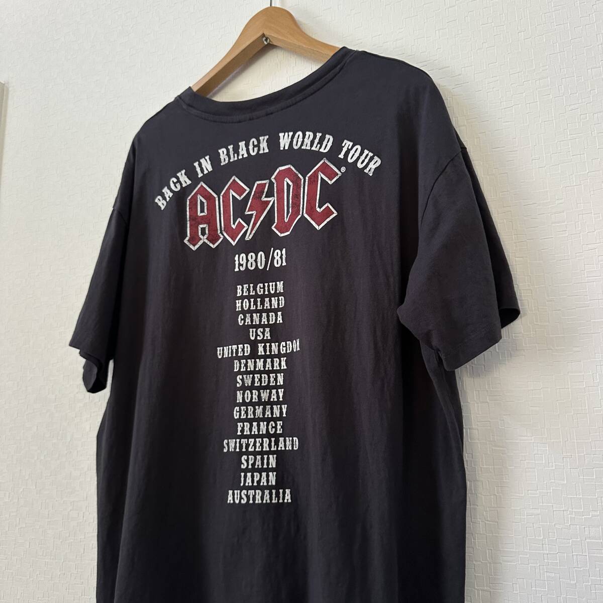 H＆M エイチ＆エム　AC/DC Tシャツ　ブラック　XL バンT ロックT 両面プリントTシャツ　USA古着　輸入古着_画像6