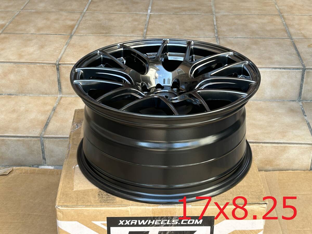 新品！ XXR 530 17x8.25+25 4穴 PCD100/114.3 CB73.1 Chromium Black コンケーブ 逆ソリ Concave USDM _画像3