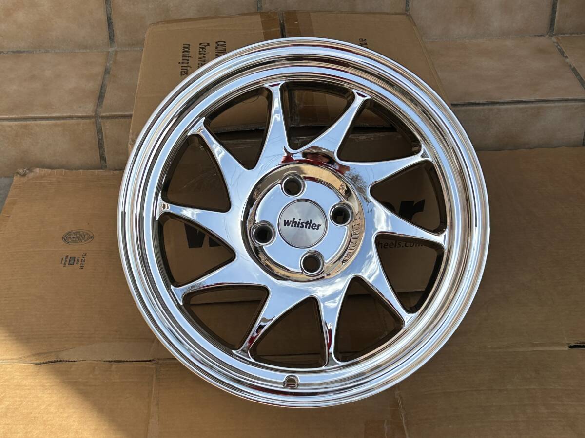 新品！Whistler KR7 16x8J+20 4H PCD100 Vopper Chrome クロームメッキ USDM 深リム Hellaflush_画像2