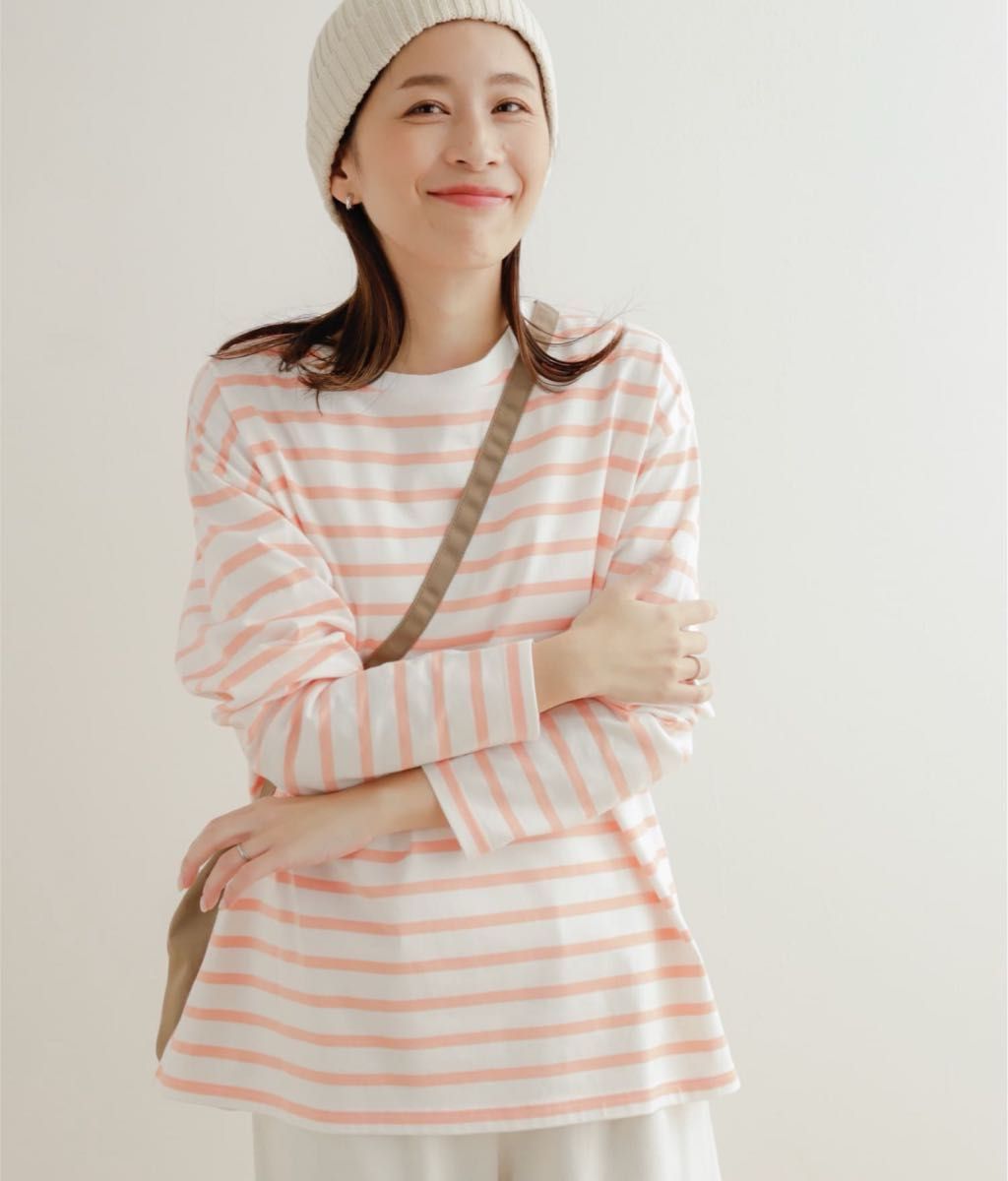 URBAN RESEARCH DOORS ボーダーワイドプルオーバー PINK 新品