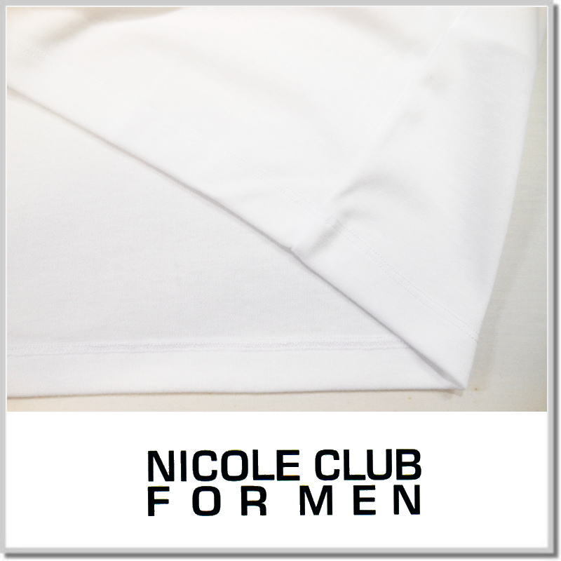 ニコルクラブフォーメン NICOLE CLUB FOR MEN ロゴ刺繍長袖Ｔシャツ 4164-9100-09(WHITE)-48(L) クルーネックロンT カットソー_画像5