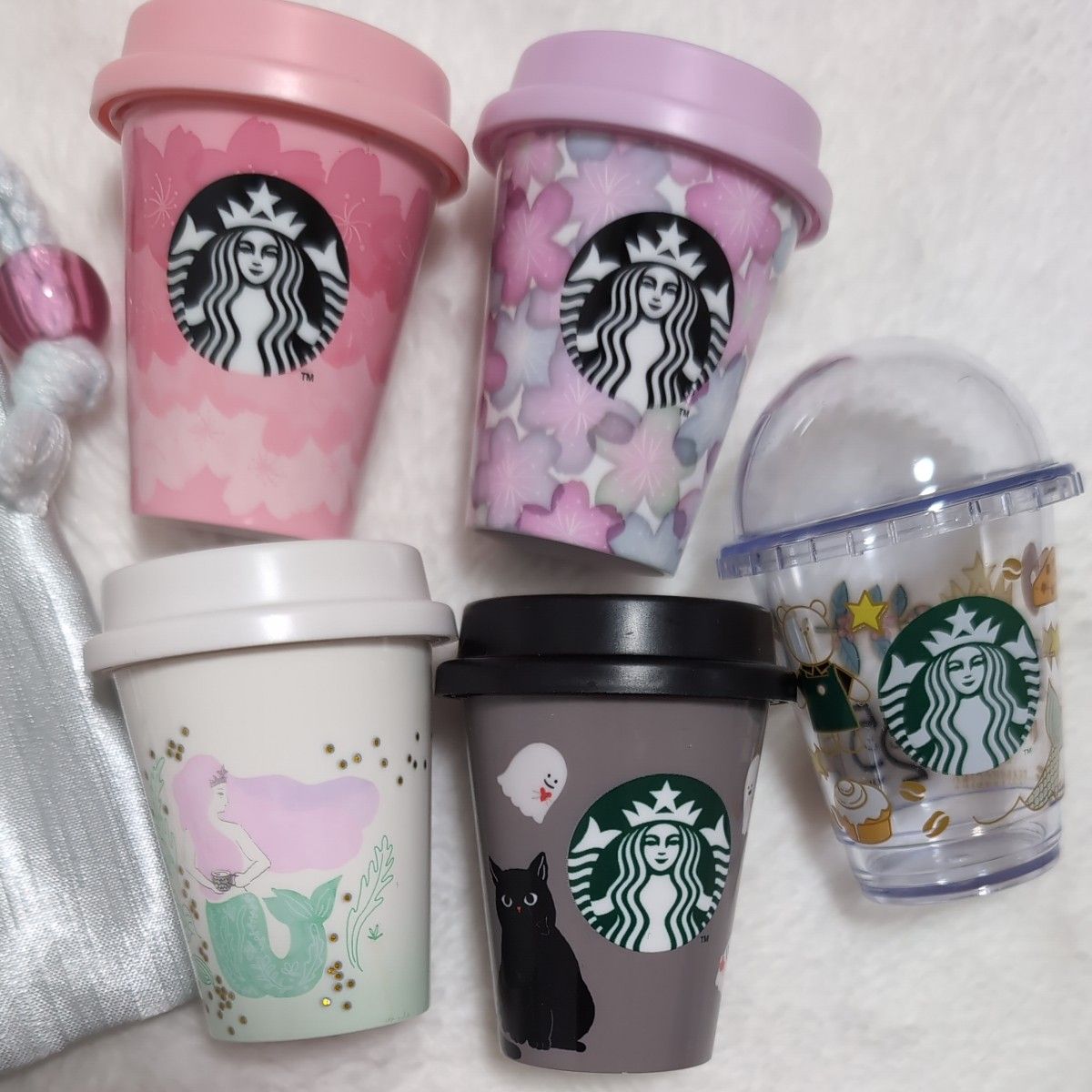 スターバックス Starbucks スタバ●ミニカップギフト5個 ●巾着