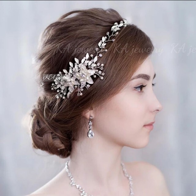 silver hair accessory pearl wedding head dress wedding Tiara hair ornament wedding accessory . type party dress .