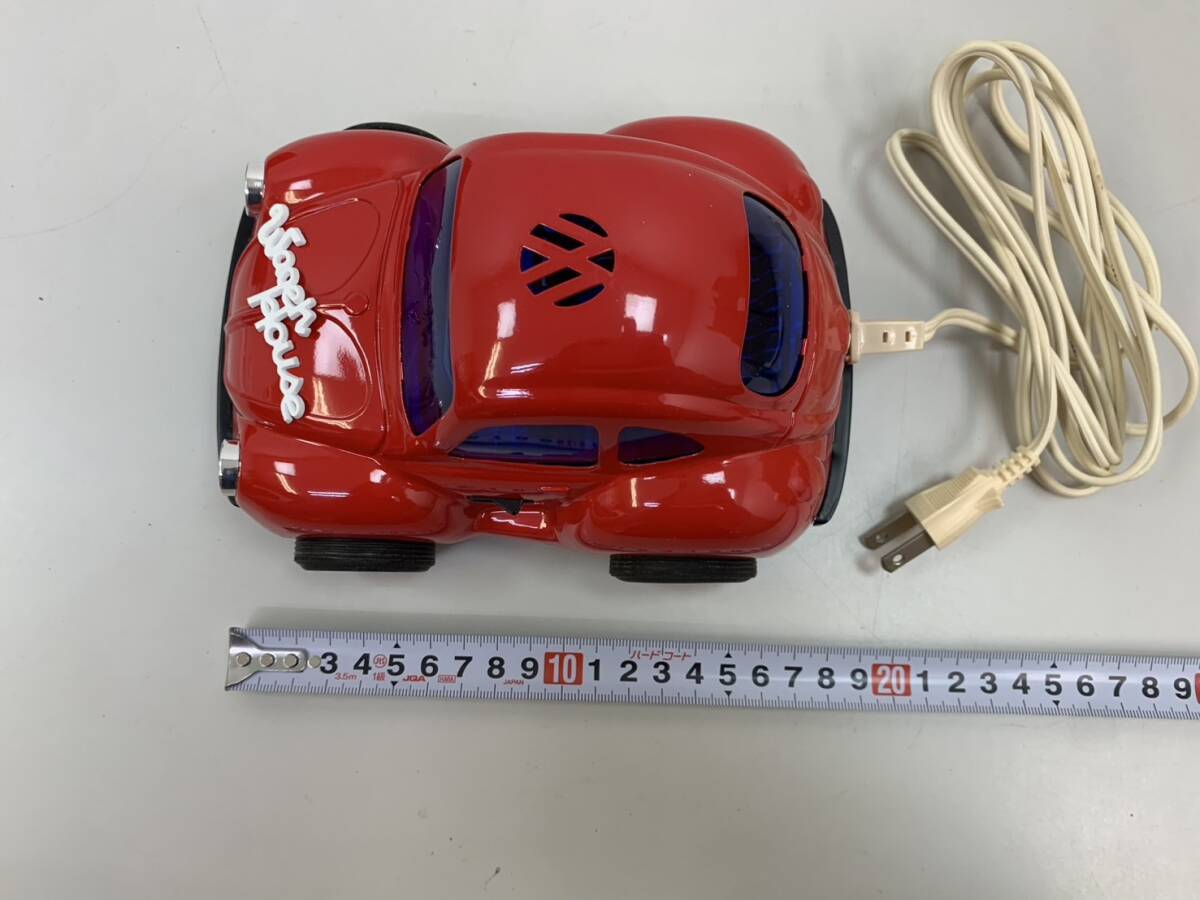 240321G 車 玩具 おもちゃ 日本製 ブリキ フォルクスワーゲン ファンシーライト 倉庫品 赤 ミニカー 箱あり コード 動作確認済 約18㎝ など_画像8