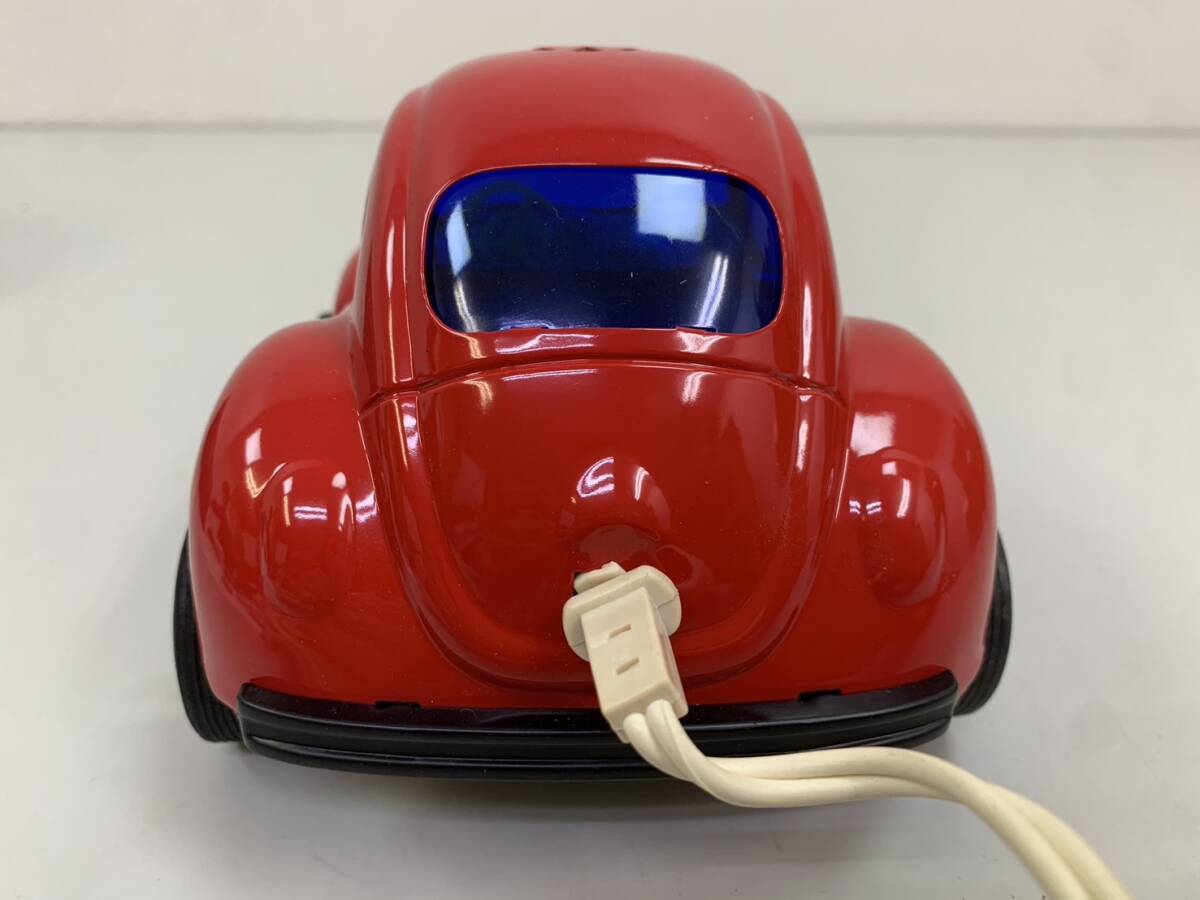 240321G 車 玩具 おもちゃ 日本製 ブリキ フォルクスワーゲン ファンシーライト 倉庫品 赤 ミニカー 箱あり コード 動作確認済 約18㎝ など_画像7