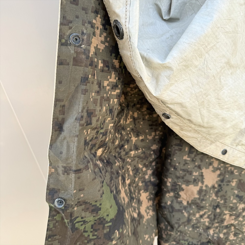 韓国軍 韓国陸軍 デジタル迷彩 リバーシブル ポンチョ ROKA コリアンカモ グラウンドシート 仮眠覆い 雨具_画像5