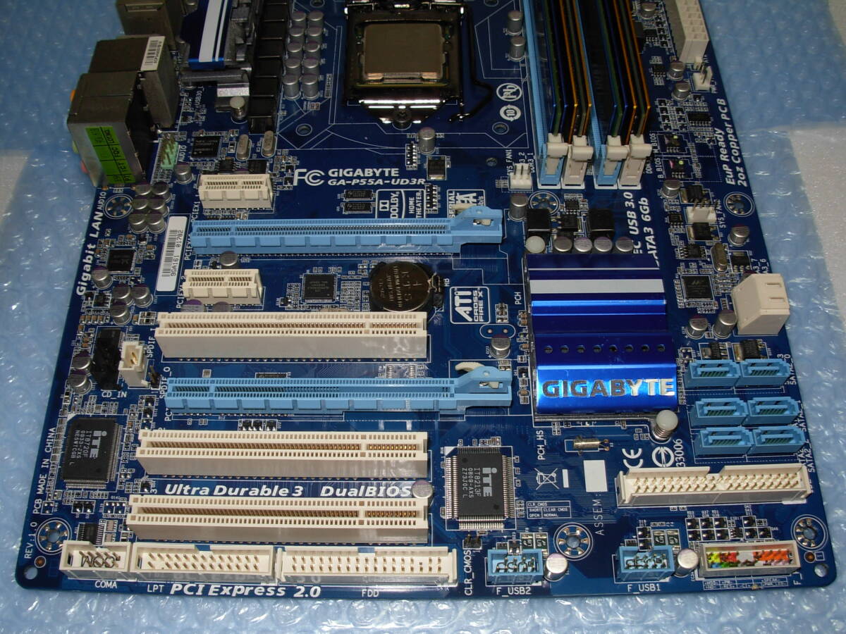 【送料込】中古動作品 GIGABYTE GA-P55A-UD3R INTEL CORE i7-860 DDR3 8GB メモリ CPUクーラー/グラフィックボードおまけ LGA1156の画像5