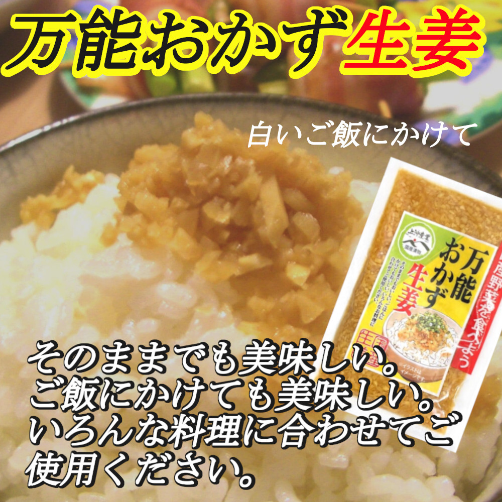 「万能おかず生姜」 130g×10袋 パパッと混ぜて簡単便利 きざみ生姜の醤油漬け ご飯のお供 色んな料理の薬味に 宮崎県産生姜使用 送料無料_画像3