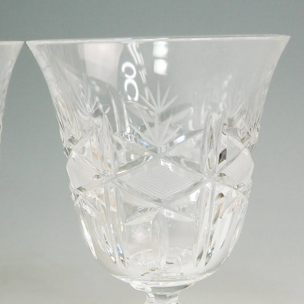 未使用品 BOHEMIA ボヘミア CRYSTAL GLASS クリスタルガラス ワイングラス 2点セット ペア ハンドカット 伝統工芸 TO33_画像4
