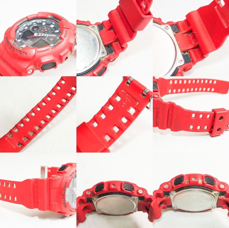 CASIO カシオ G-SHOCK Gショック ワイドフェイス ワールドタイム 腕時計 GA-100B-4AJF デジアナ CO3148_画像6