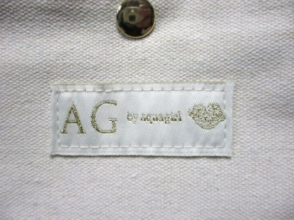 AG by aquagirl/ Aqua Girl * cotton tote bag IV Flat pouch attaching keep hand frill W29cm