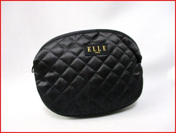 ELLE/ L * quilting make-up pouch BK W18cm