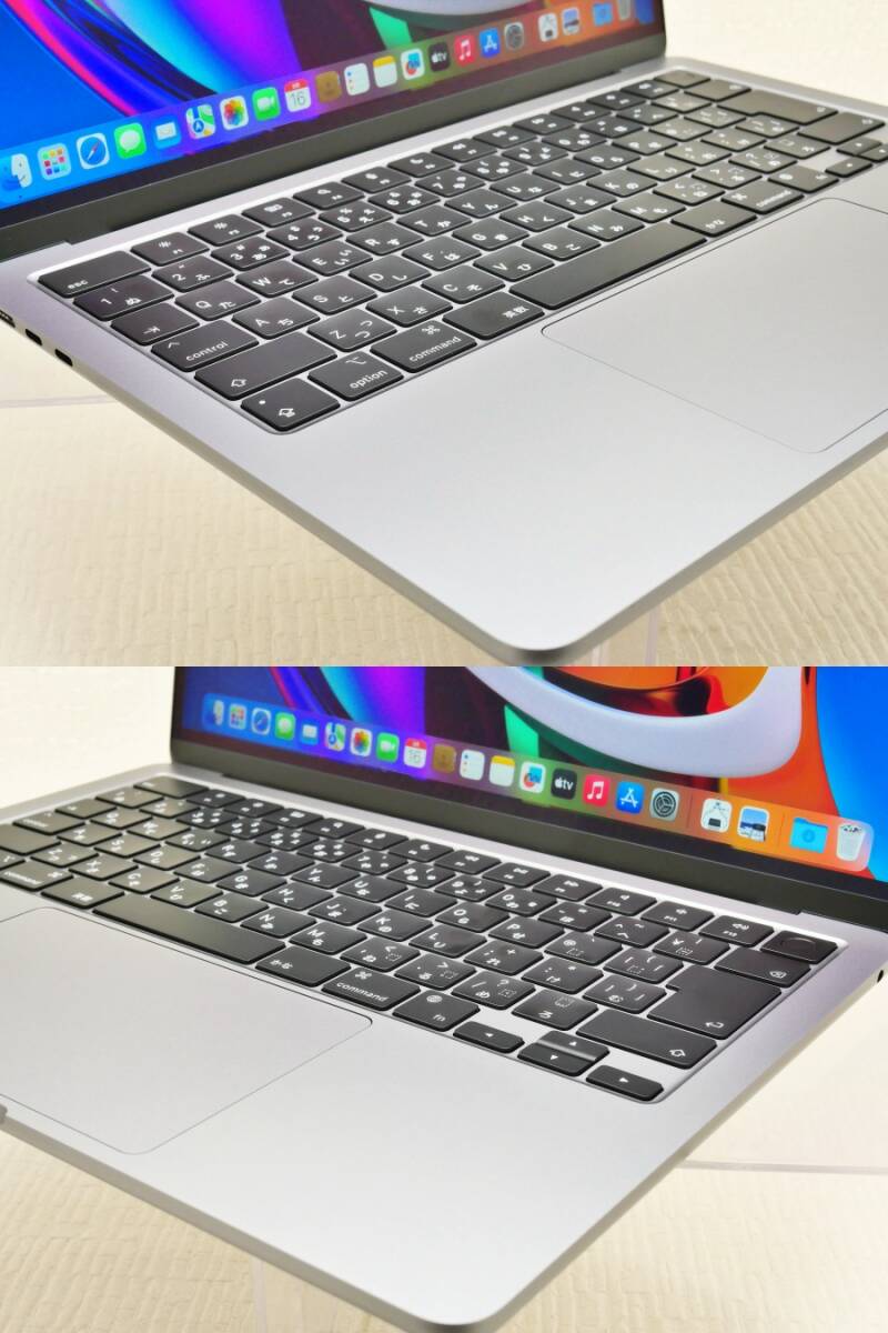 ★消費税なし＋1万円クーポンでお得　Sランク　1円スタート　Apple アップル MacBook Air　 M2　MLXW3J/A　スペースグレイ 　付属品付き_画像3