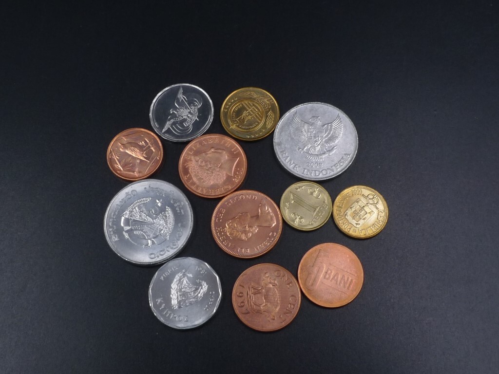 世界貨幣12枚 硬貨 ケイマン諸島 バミューダ キプロス ジブラルタル ポルトガル ルーマニア フォークランド ラオス など コイン_画像1